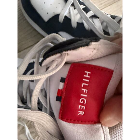 Tommy Hilfiger high top sneakers shoes mens sz 8.5 red,white,blue - Picture 3 of 12